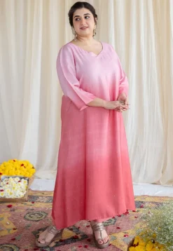 Esita Ombre Silk Co-Ord Set with Mukaish Detailing (Set of 2)
