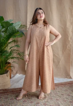 Faizah Dabu Slub Cotton Jumpsuit