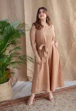 Faizah Dabu Slub Cotton Jumpsuit