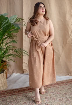 Faizah Dabu Slub Cotton Jumpsuit