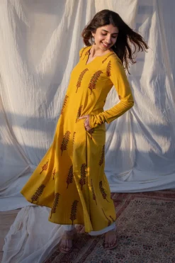 Fatima Ajrakh Kali Cotton Kurta