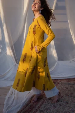 Fatima Ajrakh Kali Cotton Kurta