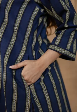 Hiba Indigo Ajrakh Cotton Straight Kurta