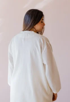 Hina Off White Solid Handloom Cotton Anti-Fit Kurta