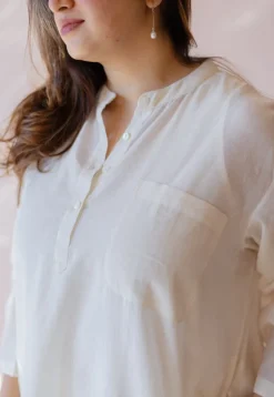 Hina Off White Solid Handloom Cotton Anti-Fit Kurta