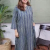 Indigo Ajrakh Cotton Kali Kurta