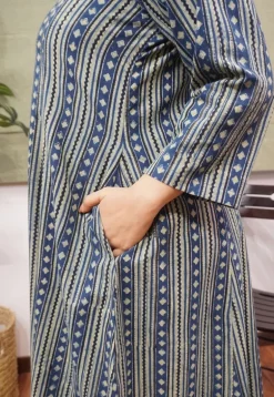 Indigo Ajrakh Cotton Kali Kurta