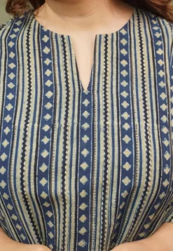 Indigo Ajrakh Cotton Kali Kurta