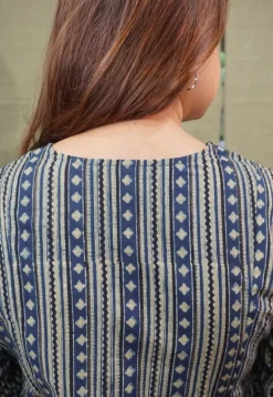 Indigo Ajrakh Cotton Kali Kurta