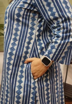 Indigo Dabu Cotton Kurta