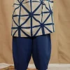Indigo Solid Slub Cotton Afghan Pant