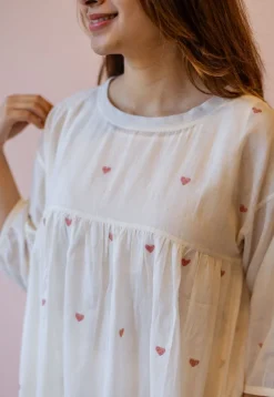 Isha Off White Jamdani Handloom Cotton A Line Kurta