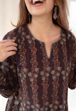 Ishrah Ajrakh Cotton Kali Kurta