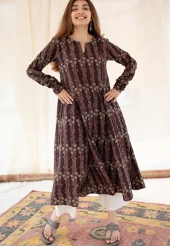 Ishrah Ajrakh Cotton Kali Kurta