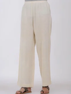 Ivory Elasticated Organic Cotton Palazzo