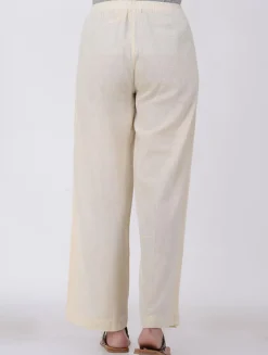 Ivory Elasticated Organic Cotton Palazzo