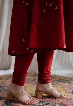 Jaipur Ajrakh Cotton Red Kali Kurta