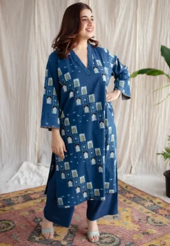 Jaipur Jharoka Ajrakh Cotton Kurta