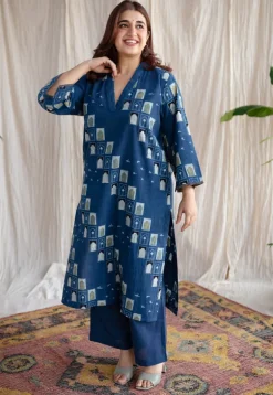 Jaipur Jharoka Ajrakh Cotton Kurta