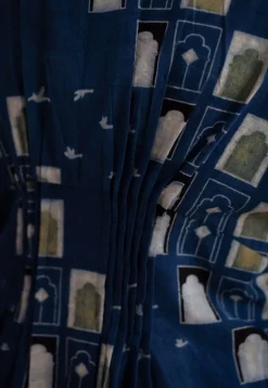 Jaipur Jharoka Indigo Ajrakh Cotton Loose Kaftan