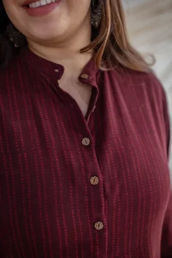 Jisha Slub Cotton Brown Kurta