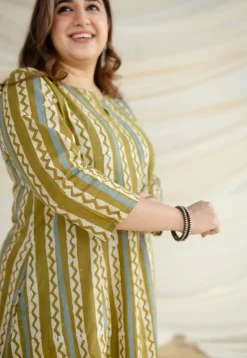 Kaina Green Batik Kali Cotton Kurta
