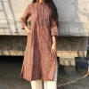 Kalamkari Striped Threaded Cotton Kurta
