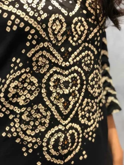 Kashvi Black Bandhej Kurta + Dupatta
