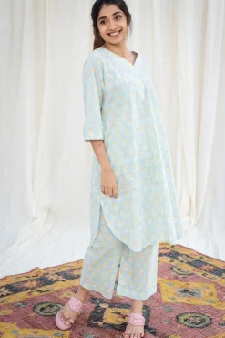 Kashvi Blue Sanganeri Cotton Bottom