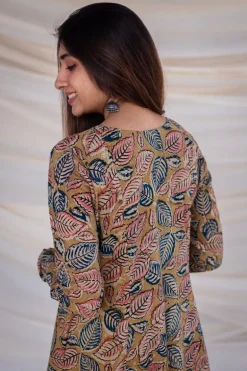 Kaya Kalamkari Cotton Yellow Kurta