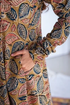 Kaya Kalamkari Cotton Yellow Kurta