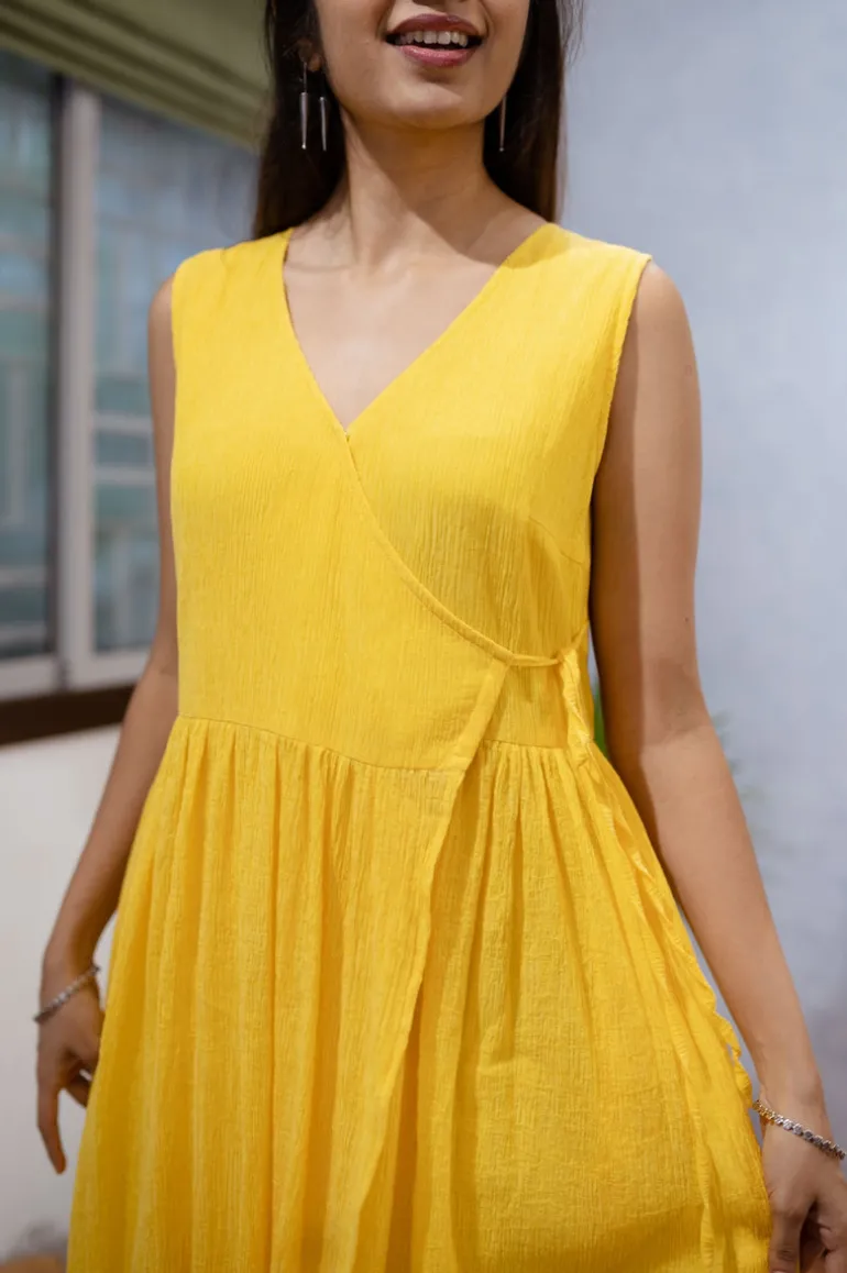 Leema Crinkled Cotton Wrap around Kurta