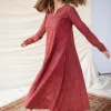 Leena Red Stripe Ajrakh Cotton Kali Kurta