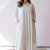 Maira Off White Jamdani Handloom Cotton A Line Dress