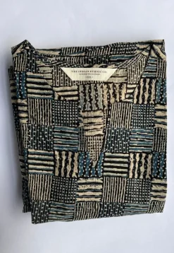 Malika Charcoal Ajrakh Cotton Kali Kurta