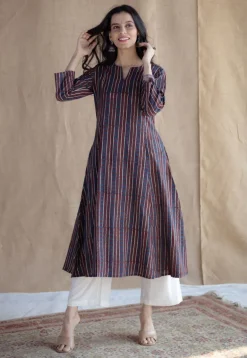 Malika Madder Ajrakh Cotton Kali Kurta