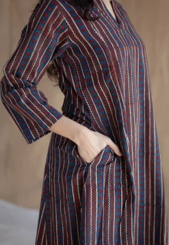 Malika Madder Ajrakh Cotton Kali Kurta