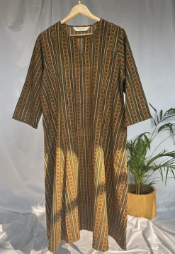Malika Mustard Ajrakh Cotton Kali Kurta