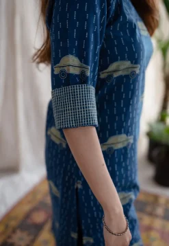 Mayra Ajrakh Cotton Hand Embroidered Kurta