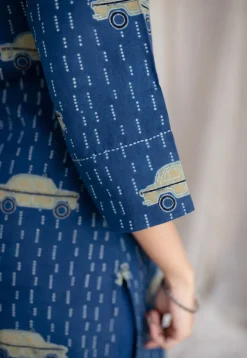 Mayra Ajrakh Cotton Hand Embroidered Kurta