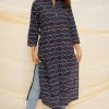 Mir Ajrakh Indigo Cotton Kurta