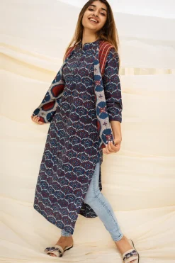 Mir Ajrakh Indigo Cotton Kurta