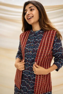 Mir Ajrakh Indigo Cotton Kurta