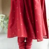 Miral Madder Solid Chanderi Silk Churidar