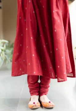 Miral Madder Solid Chanderi Silk Churidar