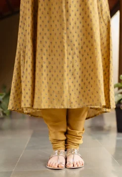Miral Mustard Solid Chanderi Silk Churidar