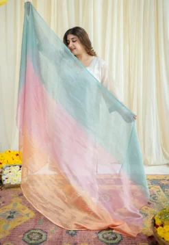Mriga Chanderi Zari Stripe Jhabba Kali Kurta