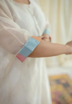 Mriga Chanderi Zari Stripe Jhabba Kali Kurta