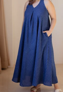 Naimat Indigo Dabu Cotton A Line Dress