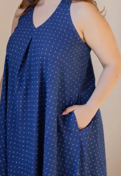 Naimat Indigo Dabu Cotton A Line Dress